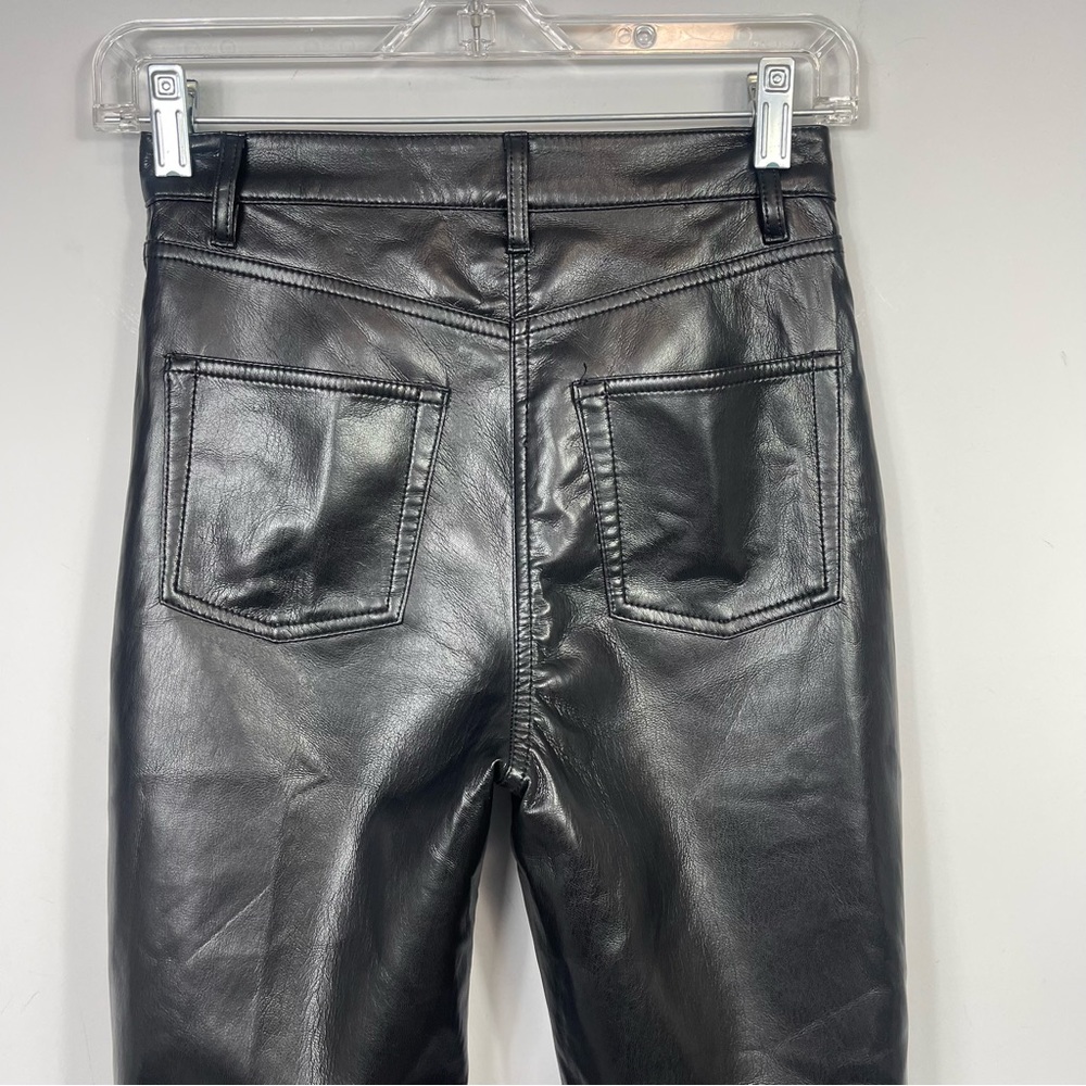 ARITZIA Wilfred The Melina Pant Black High Rise Straight Leg Faux Vegan Leather - Picture 11 of 16